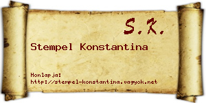 Stempel Konstantina névjegykártya